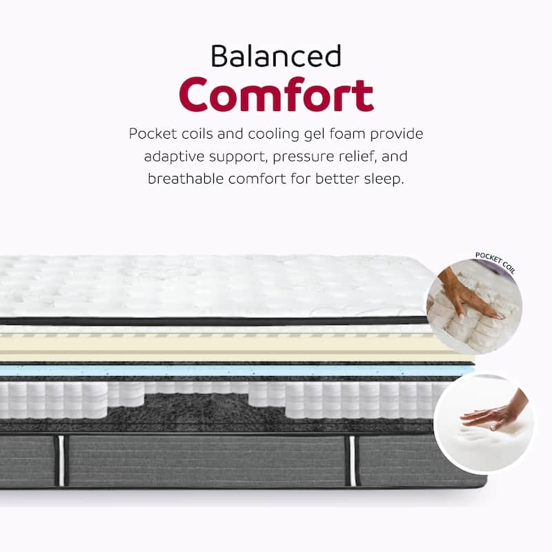 Majestic 14 in. Pocket Coil Hybrid Mattress
