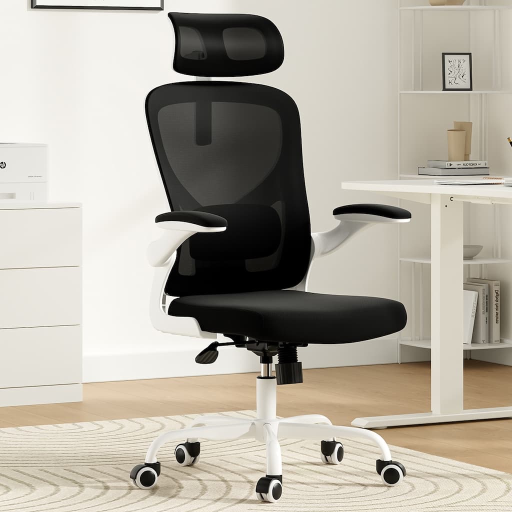 Ergonomic Office Chair With Headrest,High Back Computer Chair With Armrests And Adjustable Lumbar Support