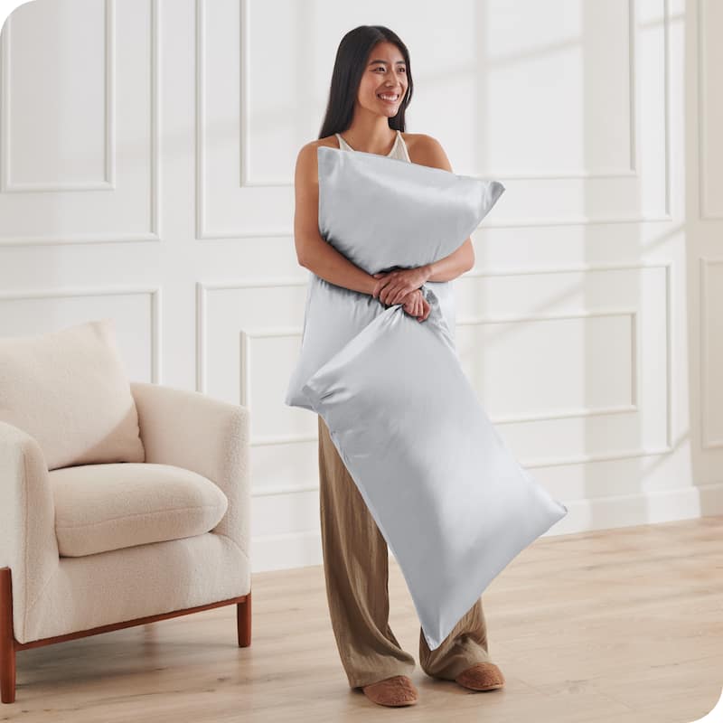 Bare Home Poly Satin Pillowcase Set for Hair and Skin (Set of 2)
