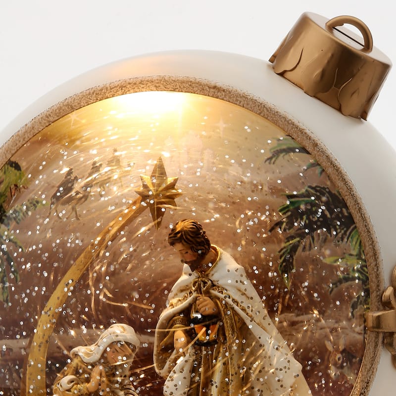7.5" LED Spin Nativity Water Globe Usb