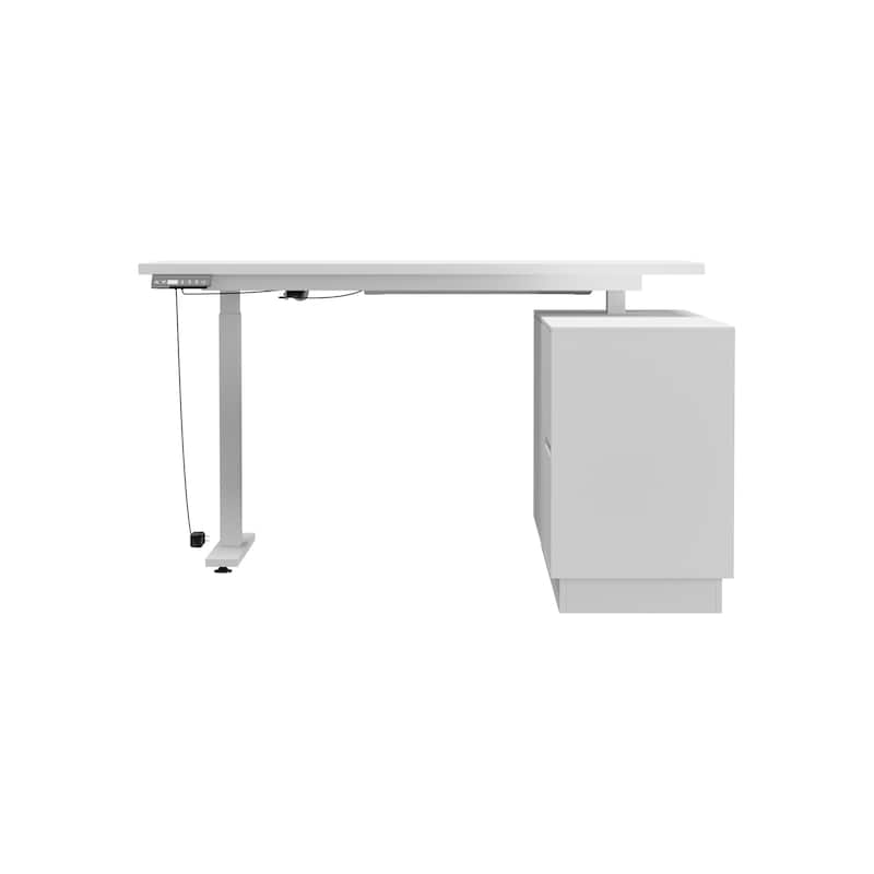 Height Adjustable Standing Desk with Storage Ergonomic Sit-Stand Workstation
