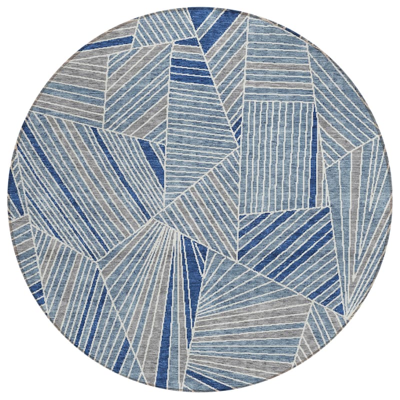 HomeRoots Geometric Transitional Rectangle Outdoor Rug