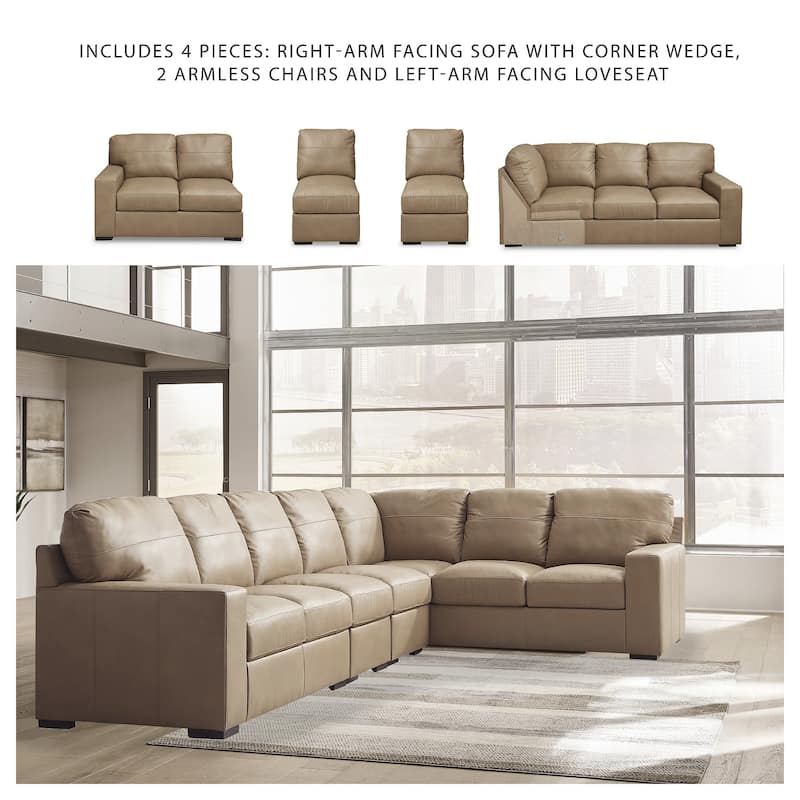 Signature Design by Ashley Bandon Brown 4-Piece Sectional - 153"W x 100"D x 41"H