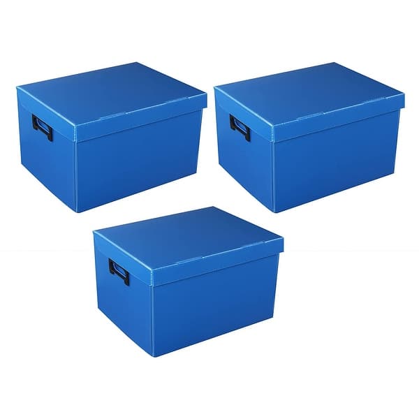 Qty 3) Vaiyer Multipurpose Durable Plastic Filing Storage Organizer Box  with Lid for Doctors, Lawyers, Office Use 16x12x11 Inch - On Sale - Bed  Bath & Beyond - 33752385