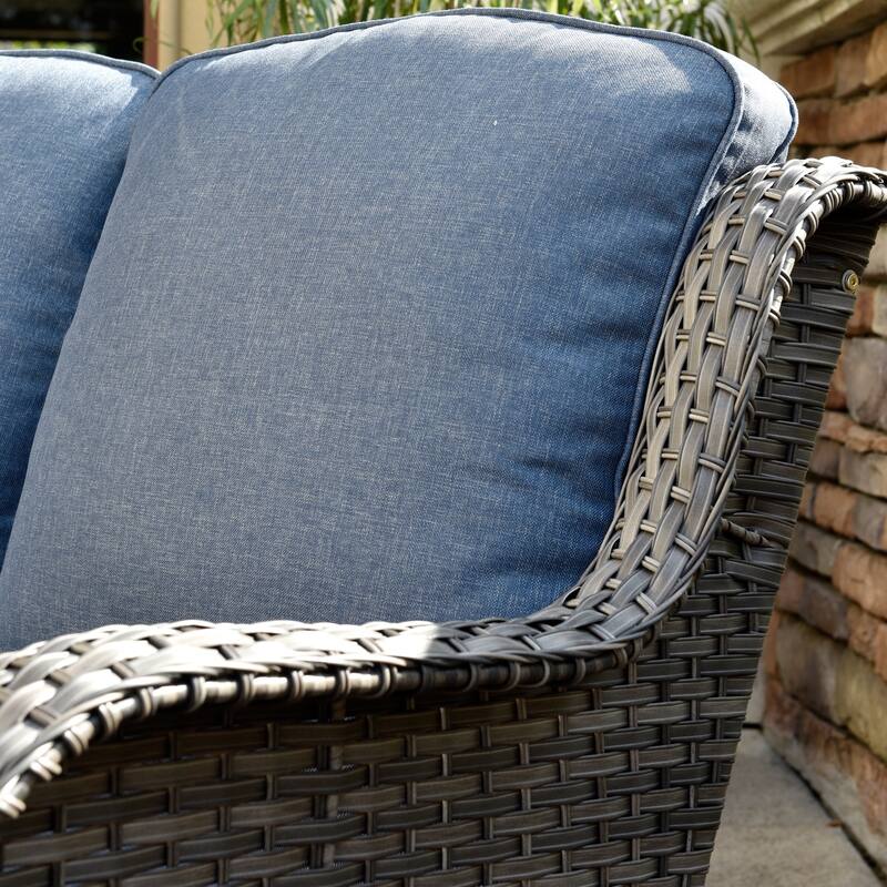 OVIOS 8-piece Rattan Wicker Patio Furniture Set Swivel Rocking Chair Set