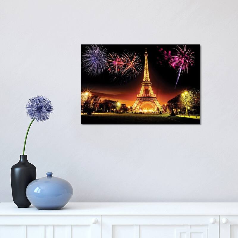 iCanvas "Eiffel Tower Illuminated At Night " by Susanne Kremer Canvas Print - 12x18x1.5