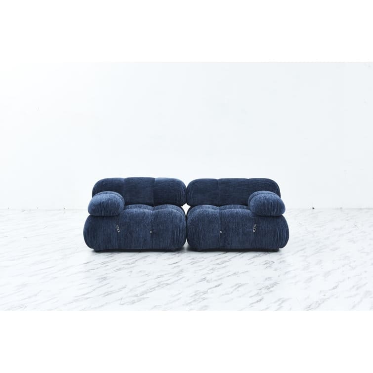Leeven 76'' Upholstered Loveseat - Blue