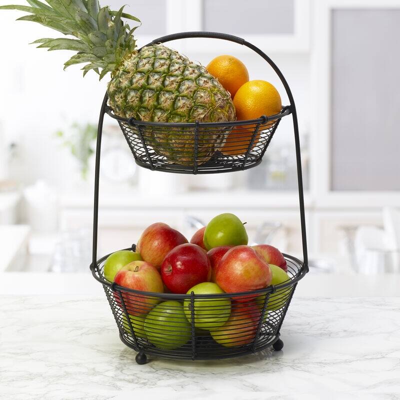 Mikasa Gourmet Basics Tulsa 2-Tier Basket, Black - 1-pc