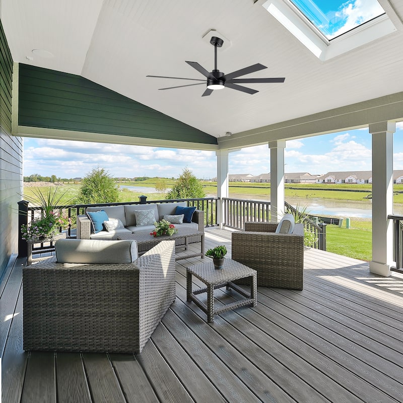 36/42/52/56/62/72/84-Inch Reversible Blade Integrated LED Ceiling Fan with Light Remote