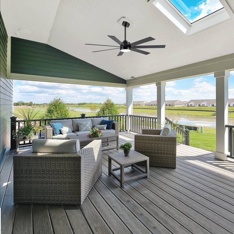 42/48/52/56/62-IN LED Ceiling Fan with Light Kit and Remote(5/7-Blade)