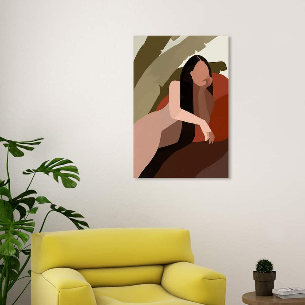 Wynwood Studio Canvas People and Portraits On the Couch Brown and Army Green Rustic Wall Art Canvas Print