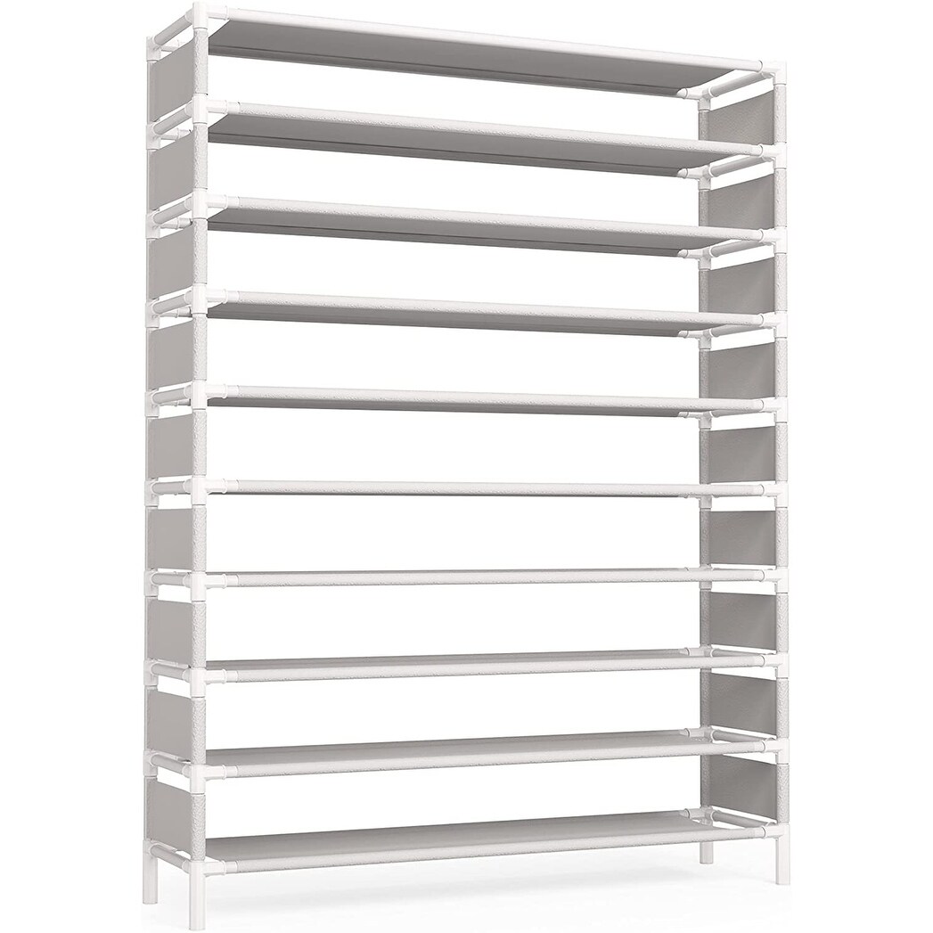 10 Tiers 50 Pair Metal Shoe Rack Shoe Shelf