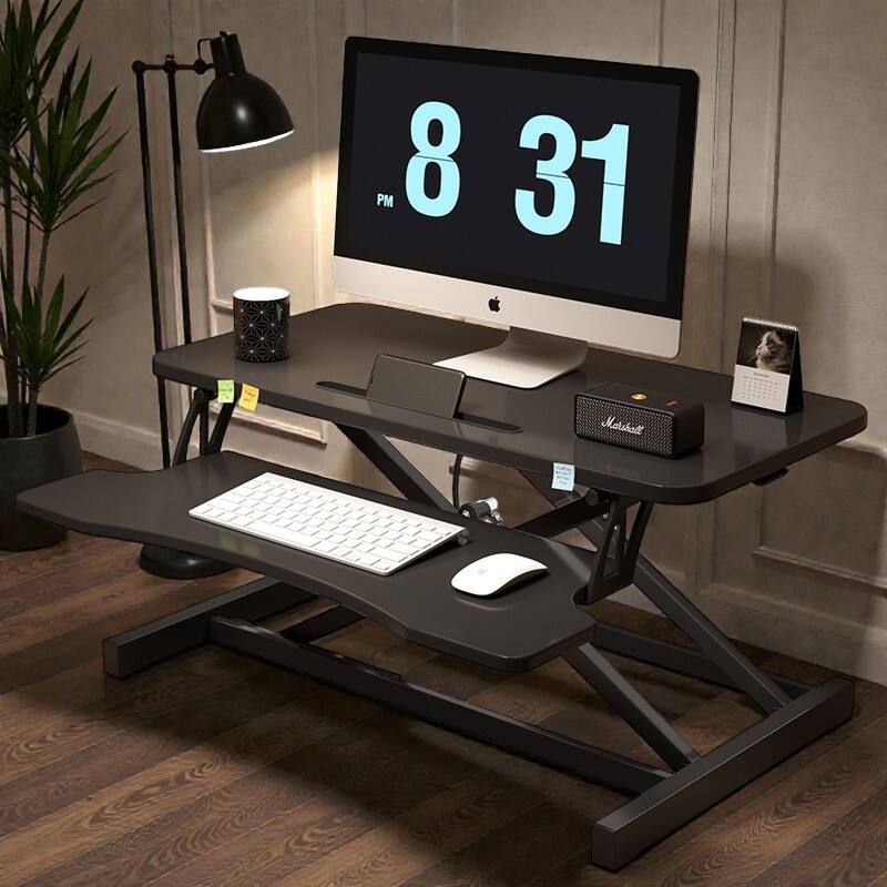 32 Inch Desk Converter Height Adjustable Sit to Stand Desk Riser with Keyboard Tray for Dual Monitor Laptop