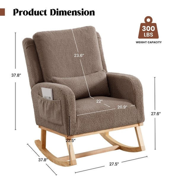 dimension image slide 1 of 8, HOMYKA 27.5" Wide Rocking Chair for Nursery