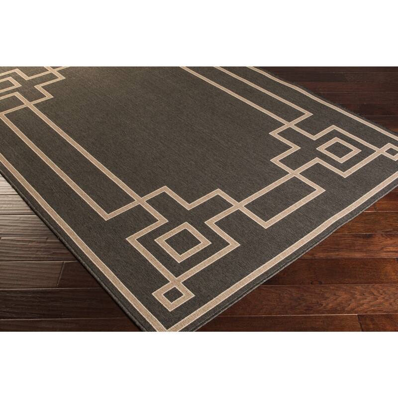 Livabliss Odette Greek Key Border Indoor/ Outdoor Area Rug