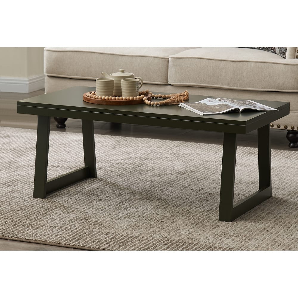 Charlie Modern Wood Coffee Table with Open Storage Shelf - 40"L x 20"W x 17"H