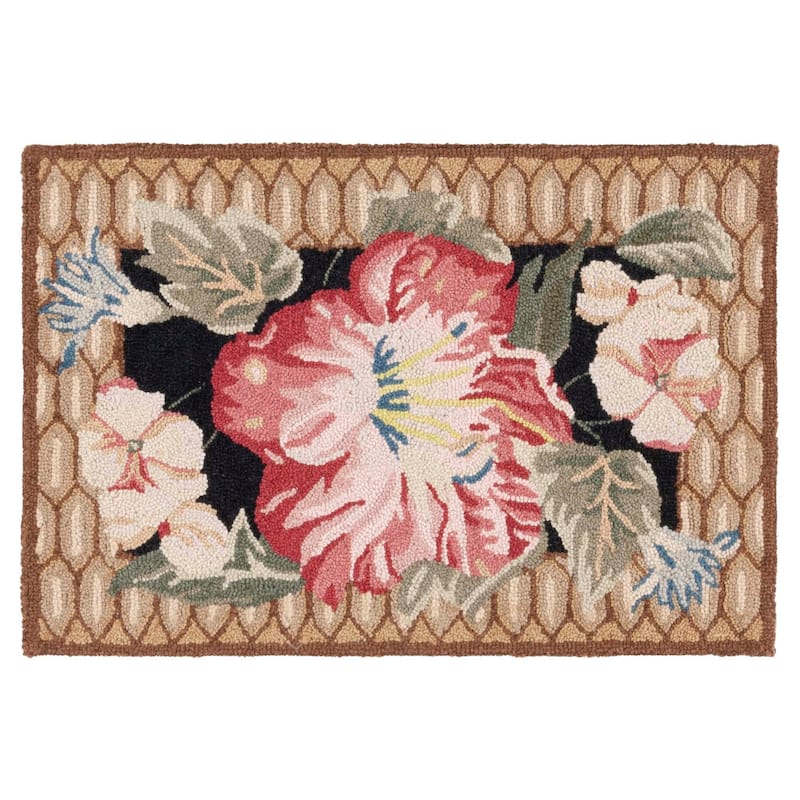 SAFAVIEH Handmade Chelsea Ageet French Country Floral Wool Rug - 1'8" x 2'6" - Ivory