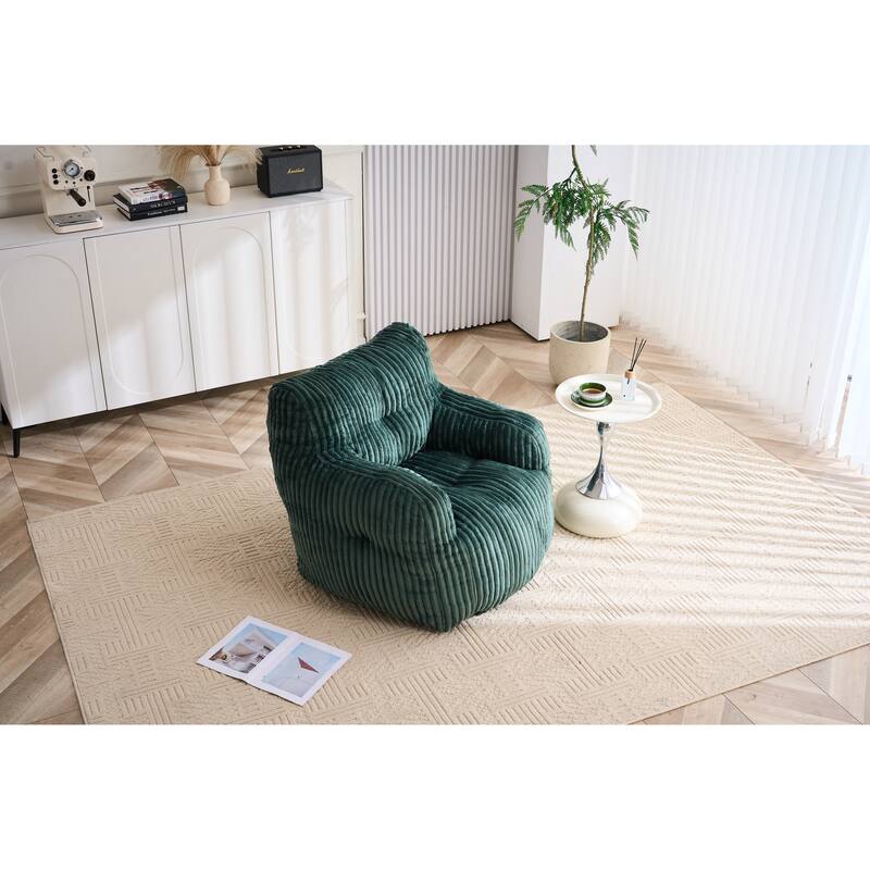 Corduroy Fabric Bean Bag Chair Filled With Memory Sponge