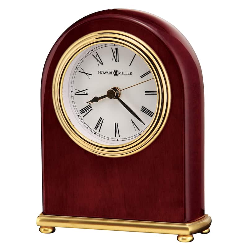 Howard Miller Rosewood Arch Vintage Mid-Century Modern Mantel Clock - -