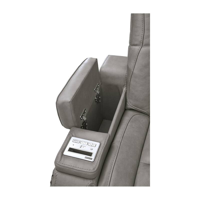 Signature Design by Ashley Man-Den Leather Power Adjustable Dual Reclining Sofa - 85" W x 40" D x 43" H