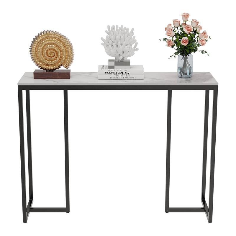 Modern Sintered Stone Entryway Console Table - W 39.4" x D 11.8" x H 30.9"
