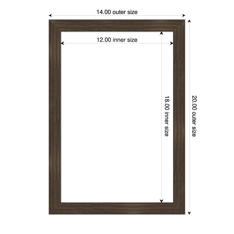 Amanti Art Woodgrain Stripe Blonde Framed Dry Erase Magnetic Board - 14 x 20 in - Woodgrain Stripe Chocolate
