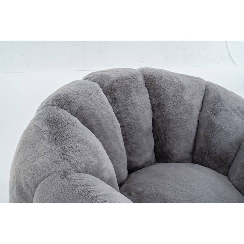GDFStudio - Faux Fur Floral-Shaped Ultra-Soft Bean Bag Chair