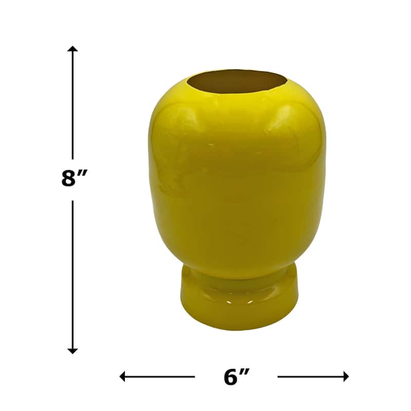 8 Inch Tall Decorative Handmade Iron Modern Round Flower Vase