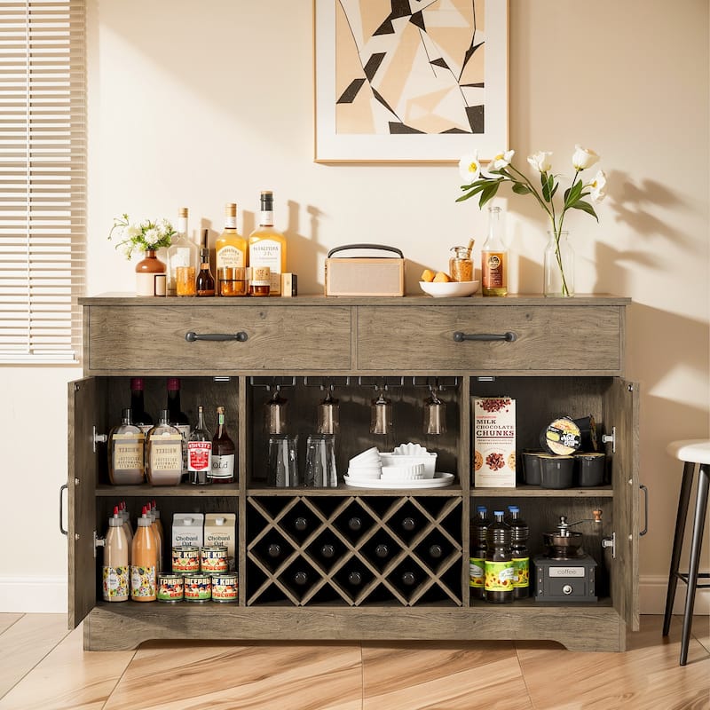 Kitchen Coffee Bar with Hutch & 10 Wink Racks - Oak