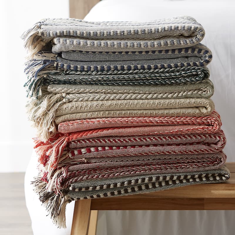 DII Braided Stripe Decorative Throw
