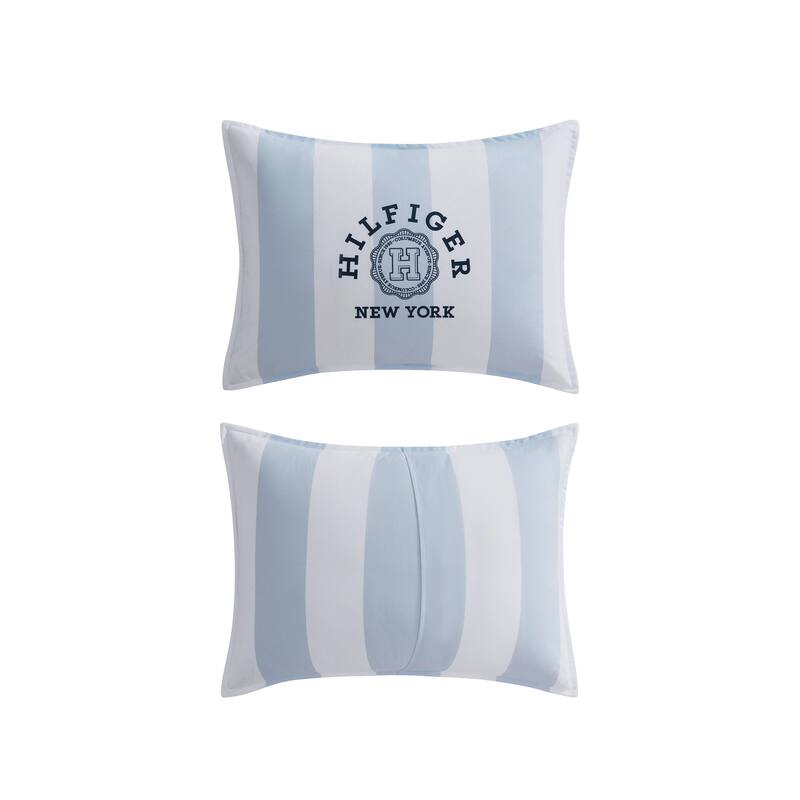 Tommy Hilfiger Berkley Stripe Reversible Tailored Lightweight Comforter Set (Blue)