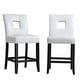 preview thumbnail 28 of 51, Mendoza Keyhole Counter Height Back Stool (Set of 2) by iNSPIRE Q Bold White- Leather
