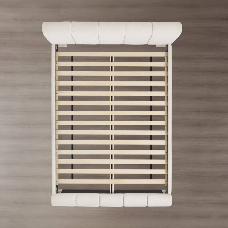 Spruce & Spring Upholstered Platform Bed with Channel-Quilted Headboard and Footboard