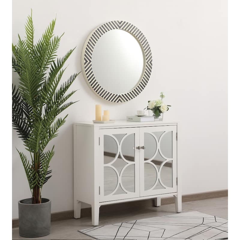 Carson Carrington Labben Round Chevron Mirror