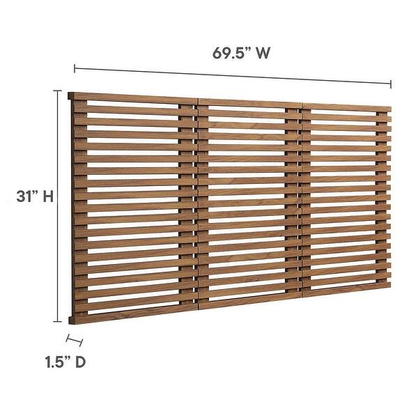 Vidalia Mid-century Modern Walnut Wooden Floating Queen Size Headboard ...