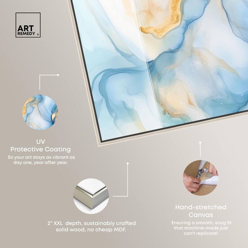 Blue Veined Gold Canvas by Art Remedy