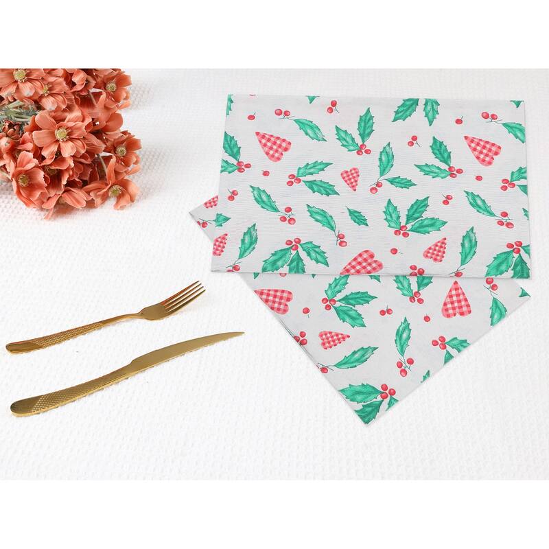 Farmhouse Placemats Set of 4 Polyester Placemats for Dining Table Decor Indoor Outdoor Kitchen Table Mat Wipe Clean - 18*13in