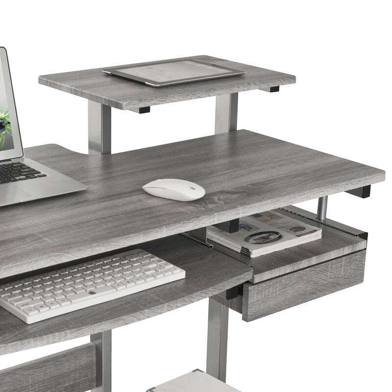 Complete Computer Workstation Desk,High quality and durable, Grey