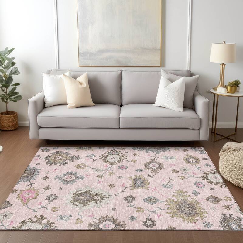 Machine Washable Indoor/ Outdoor Chantille Kashan Traditonal Rug