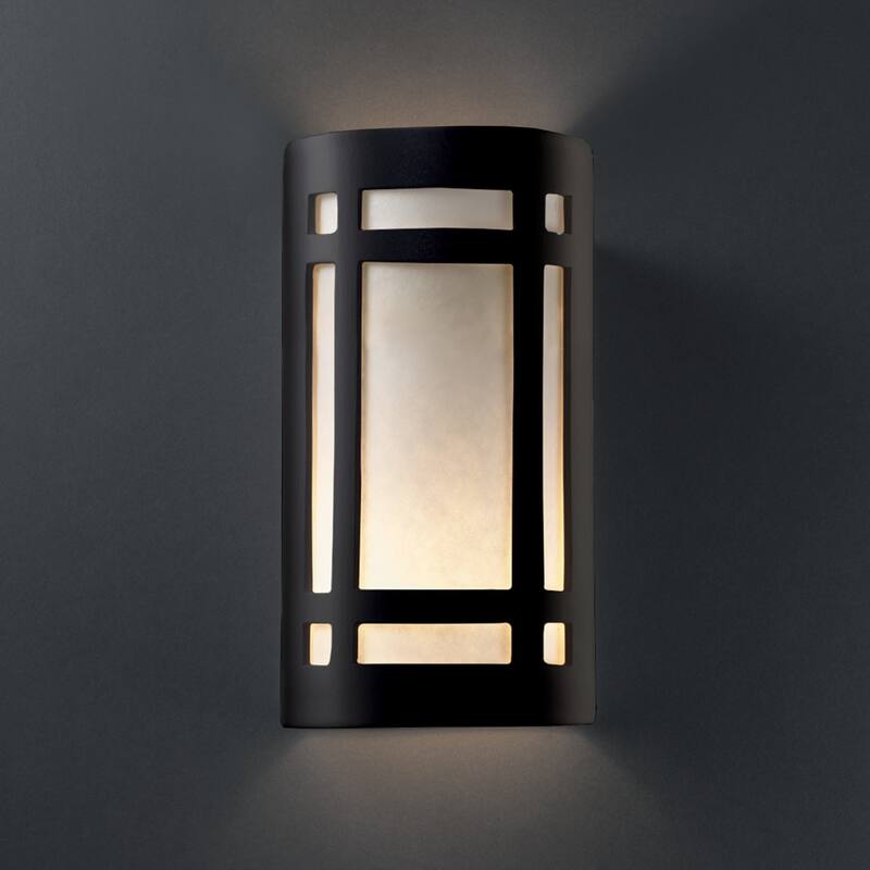 Justice Design Group Ambiance Large Craftsman Window Outdoor Closed Top & Bottom Wall Sconce