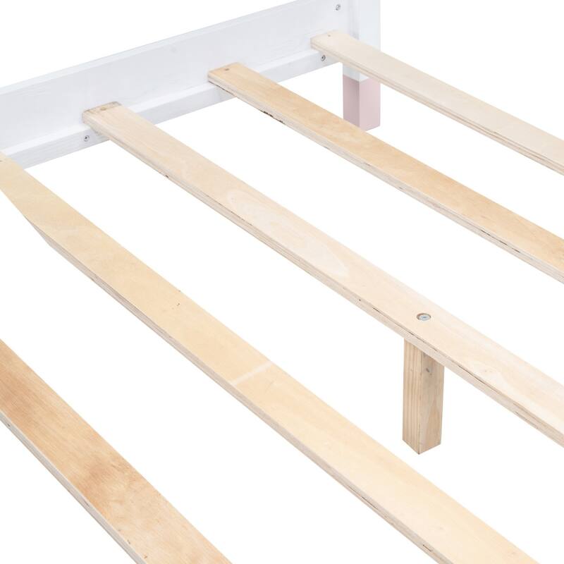 Full Size Wood Kids Platform Bed with Headboard, Night Light for Child Bed Bath & Beyond