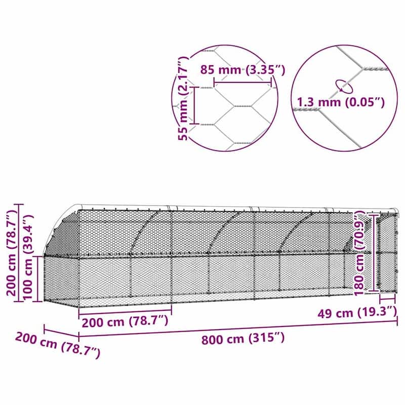 vidaXL Dog Kennel 2 pcs Silver Steel