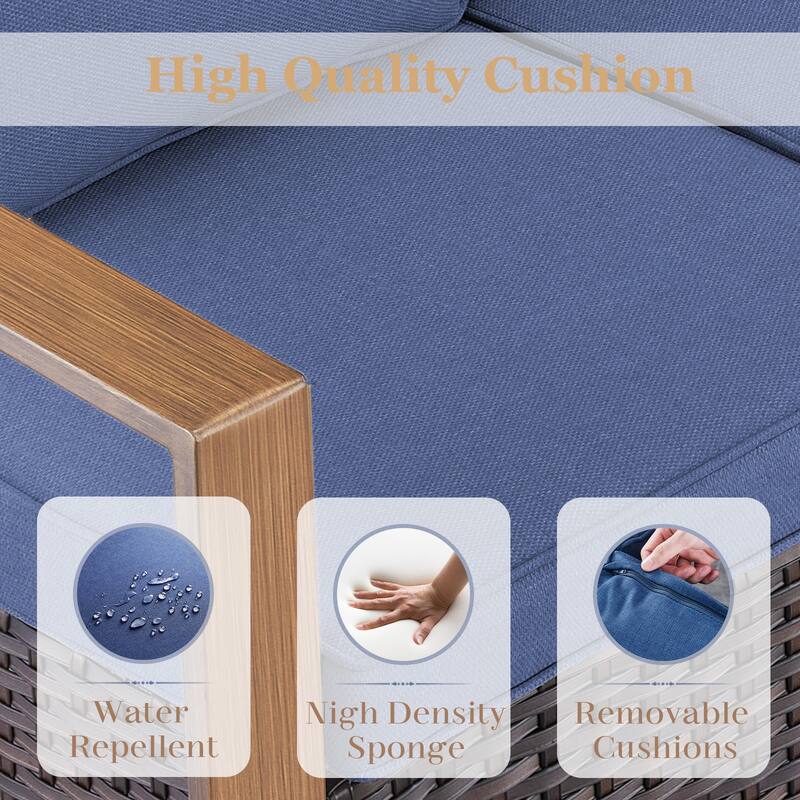 Gymojoy Outdoor Club Chair with Soft Cushion Weather-resistance