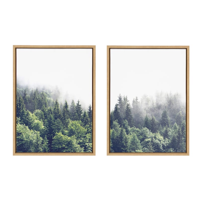 Kate and Laurel Sylvie Foggy Canvas Set by The Creative Bunch Studio