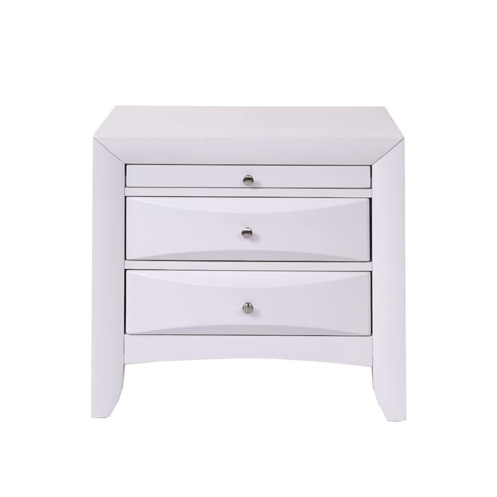 Wooden Nightstand with 2 Drawers and 1 Tray