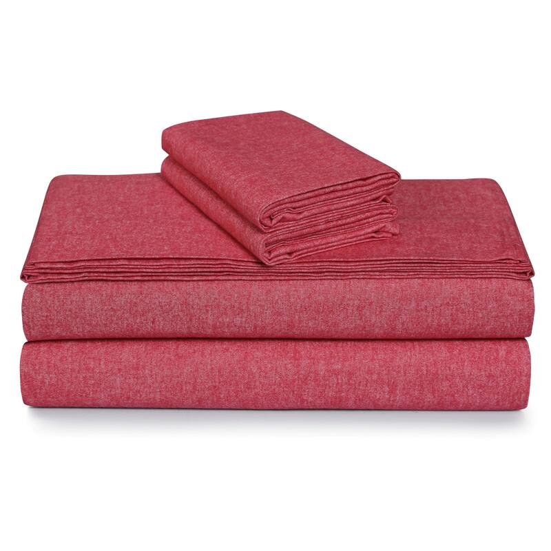 Portuguese Yarn Dyed Cotton Flannel Extra Deep Pocket Sheet Set