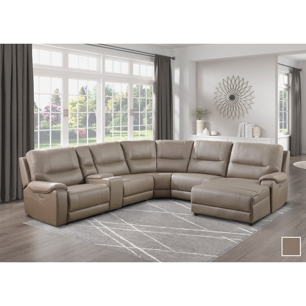Fremont & Park Quill 6-Piece Power Modular Reclining Sectional Sofa with Right Chaise