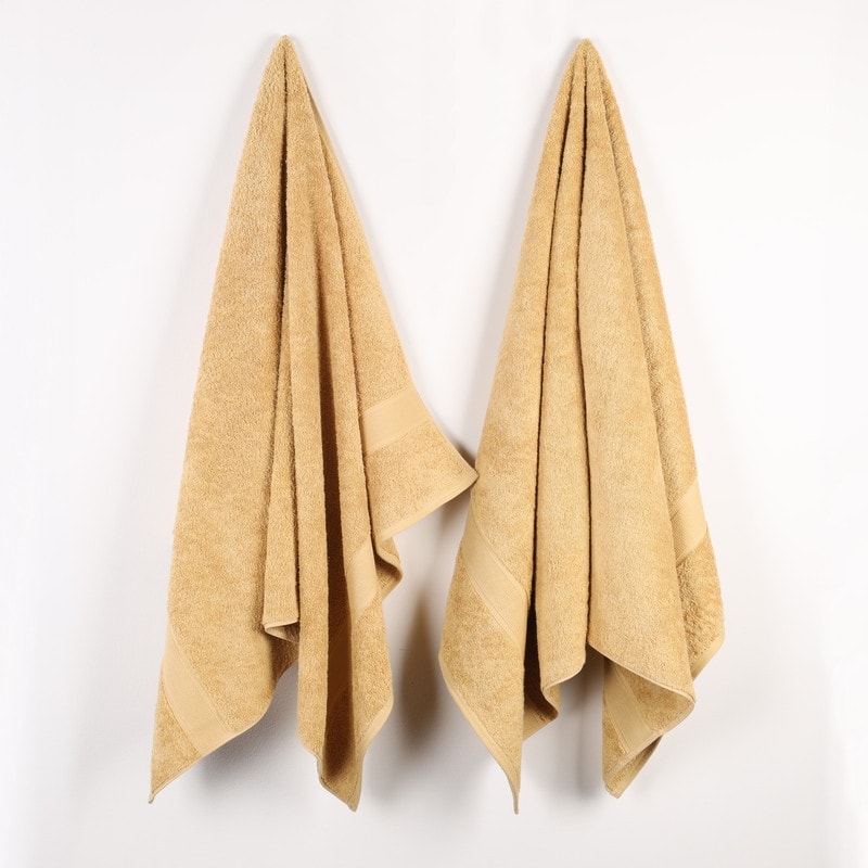 Superior Oregon Organic Cotton Solid Bath Sheet, Set of 2 - Gold