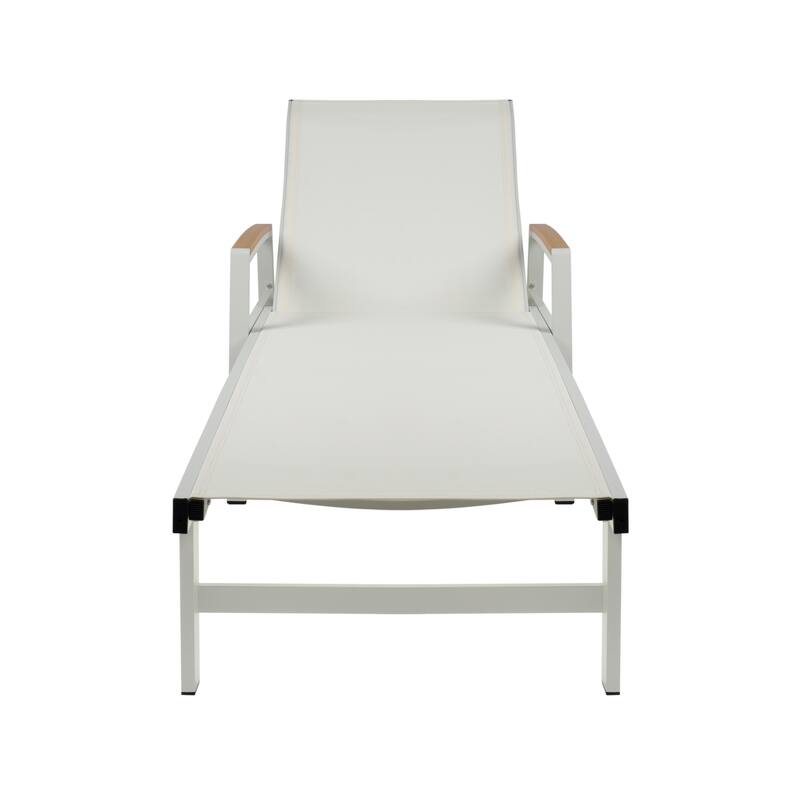 Roomfitters Oxton Outdoor Aluminum Chaise Lounge with Breathable Mesh Seat, Patio Recliner