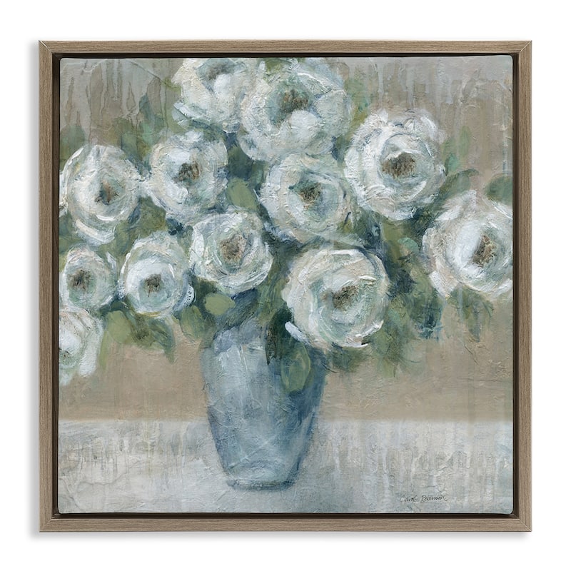 Stupell Round Painted Roses Framed Floater Canvas Wall Art Design By Carol Robinson - 25 x 25 - Brown